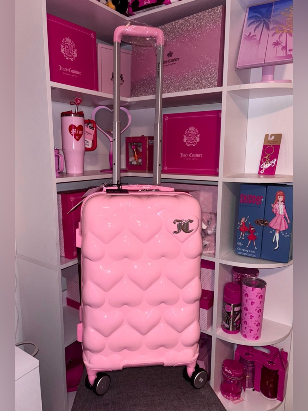 Juicy Couture 3D heart luggage Carry-On in Barbie pink 21inch 6,6lbs🎀